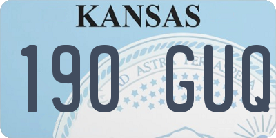KS license plate 190GUQ