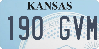 KS license plate 190GVM