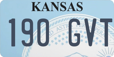 KS license plate 190GVT