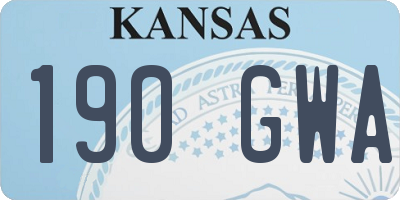 KS license plate 190GWA