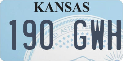 KS license plate 190GWH