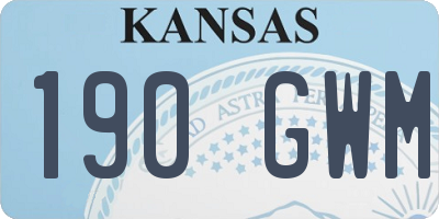 KS license plate 190GWM
