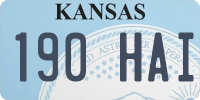 KS license plate 190HAI