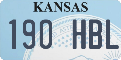 KS license plate 190HBL