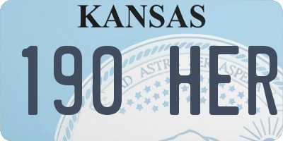 KS license plate 190HER