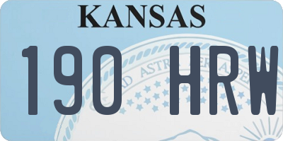 KS license plate 190HRW