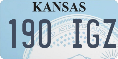 KS license plate 190IGZ