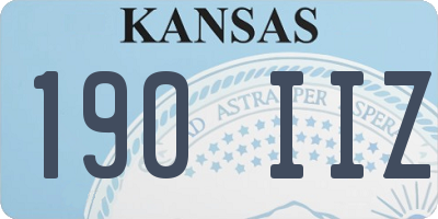 KS license plate 190IIZ