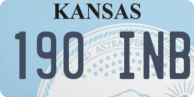 KS license plate 190INB