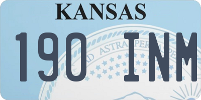 KS license plate 190INM