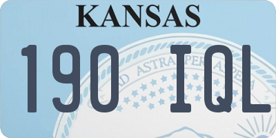 KS license plate 190IQL