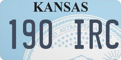 KS license plate 190IRC
