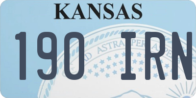 KS license plate 190IRN