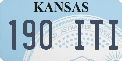 KS license plate 190ITI