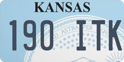 KS license plate 190ITK