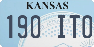 KS license plate 190ITO
