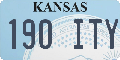 KS license plate 190ITY