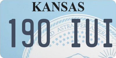 KS license plate 190IUI