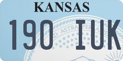 KS license plate 190IUK