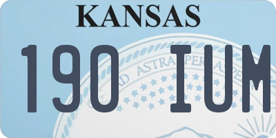 KS license plate 190IUM