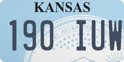 KS license plate 190IUW