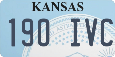 KS license plate 190IVC
