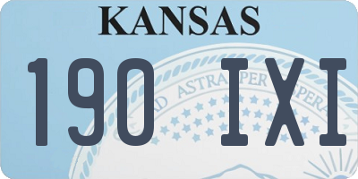KS license plate 190IXI