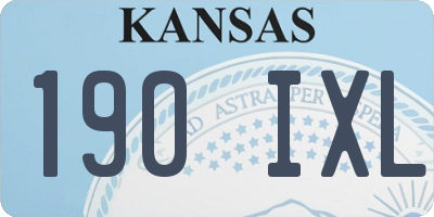 KS license plate 190IXL
