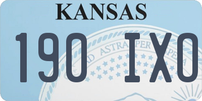 KS license plate 190IXO