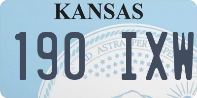 KS license plate 190IXW