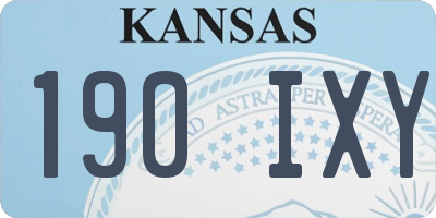 KS license plate 190IXY