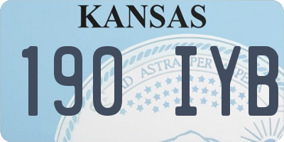 KS license plate 190IYB