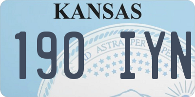 KS license plate 190IYN