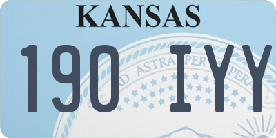 KS license plate 190IYY