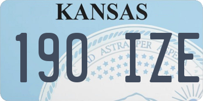 KS license plate 190IZE