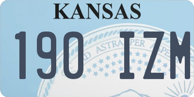 KS license plate 190IZM