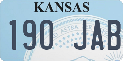 KS license plate 190JAB