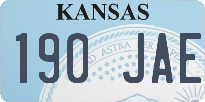 KS license plate 190JAE