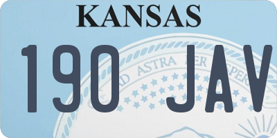 KS license plate 190JAV