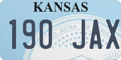 KS license plate 190JAX
