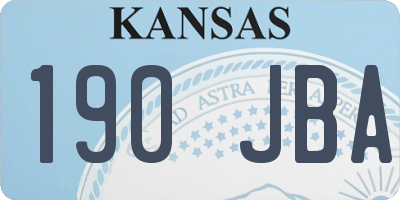 KS license plate 190JBA
