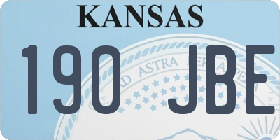 KS license plate 190JBE