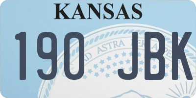 KS license plate 190JBK