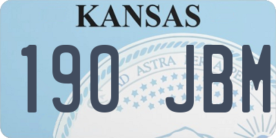 KS license plate 190JBM