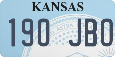 KS license plate 190JBO