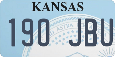 KS license plate 190JBU