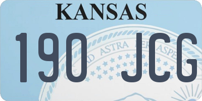KS license plate 190JCG