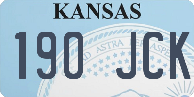 KS license plate 190JCK