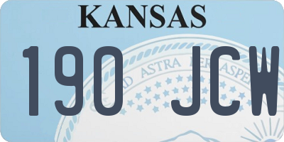 KS license plate 190JCW