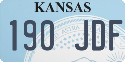 KS license plate 190JDF